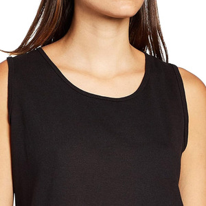 Débardeurs pour femmes en coton 100% à longueur standard, décontractés, respirants, avec logo frontal, pour la course, l'entraînement et la gym, doux, côtelés, à col rond - Product Image 5