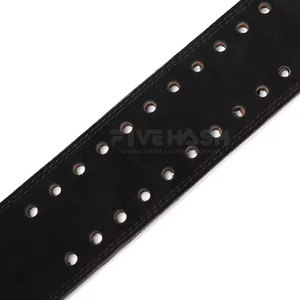 Ceinture de musculation en cuir robuste avec boucle à double ardillon pour la musculation en salle de sport - Product Image 3