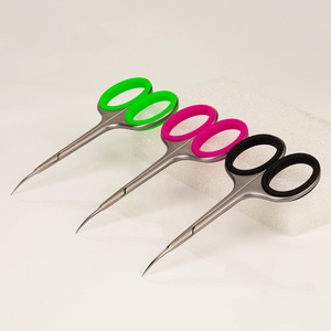 New Arrive Super Quality Green Black Rose Pink Sharp Stainless Steel Russian Curved Cuticle Scissors <b>Professional</b> for Manicure - Product Image 6