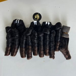 Cloudyhair Vietnamien Doux Haute Qualité Cheveux Bruts Noir Rebond Curl Trame Machine Double Drawn Bundle - Product Image 2