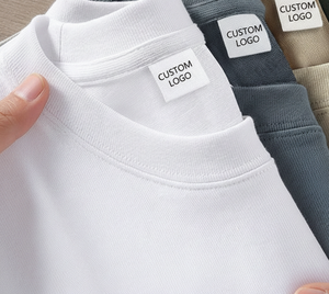 เสื้อยืดคุณภาพสูงทรงหลวมแบบดรอปโชว์เดอร์เนื้อผ้าหนา |   ผ้าฝ้าย 100% ทรงปกติ ผ้าถักลายกราฟิกวินเทจแบบรีดร้อน สไตล์สตรีทแวร์ - Product Image 3