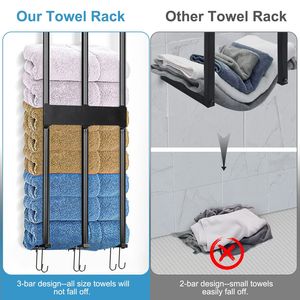 Étagère murale de rangement pour serviettes de bain et de toilette, idéale pour serviettes enroulées - Product Image 2
