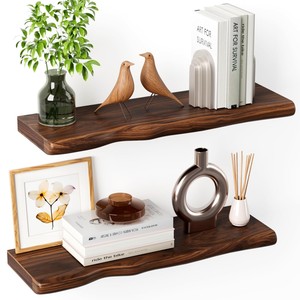 Aqdus Saleem Handcrafted Teak Wood Floating Shelf with Towel Rack-Minimalist Eco-friendly Durable Bathroom Storage - Product Image 2