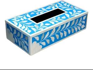 Caja de pañuelos con incrustaciones de hueso, nuevo diseño, caja de pañuelos de resina y hueso, accesorios de decoración para mesa de cocina y soporte para servilletas - Product Image 4