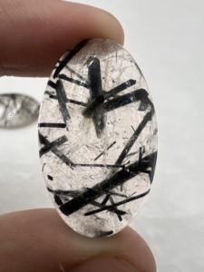 Cuarzo Rutilado Negro Ovalado Natural, Piedra Preciosa Suelta de Alta Claridad, Cristal para Joyería, Curación, Venta al Por Mayor - Product Image 3