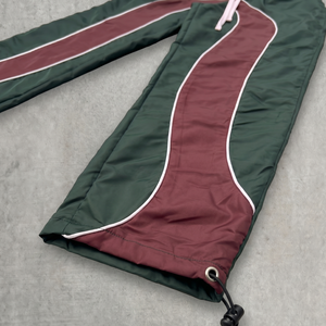 Pantalon de survêtement pour homme, vert et rouge, à blocs de couleur, taille élastique avec cordon de serrage, bande latérale, style décontracté automne, en polyester mi-lourd - Product Image 4