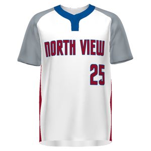 Pantalon de baseball blanc avec ceinture, pantalon de sport en jersey, pantalon d'uniforme athlétique à rayures contrastées pour le jeu d'équipe - Product Image 1