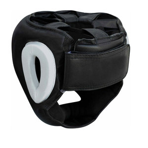 Protège-tête de boxe en cuir PU noir et blanc, équipement de protection pour adultes, unisexe, utilisation universelle - Product Image 5
