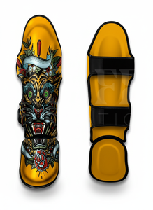 100% High Quality Custom Sublimation Martial Arts Training Muay Thai Shin Guards Latest Style <b>Foot</b> <b>Protection</b> Kickboxing Guards - Product Image 6