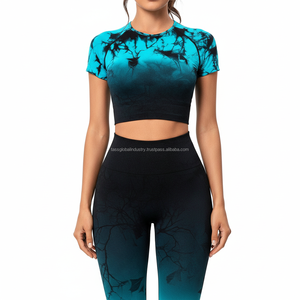 Ensemble de yoga pour femmes, taille haute, côtelé uni, sans manches, respirant, personnalisable OEM, vente en gros - Product Image 4