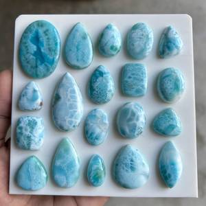 Cabochon de Larimar Naturel Véritable, Pierre Précieuse à Effet Flamme Bleue et Jeu de Couleurs, Pierre Polie, Bijouterie du Rajasthan, Guérison - Product Image 4