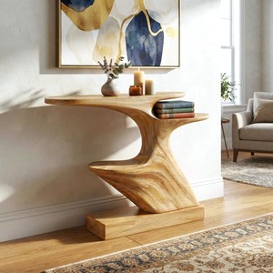 Handmade Luxury Modern Solid Wooden Console Table Living Room Wooden Top Console Table Hallway Entryway Entrance Narrow Table - Product Image 5