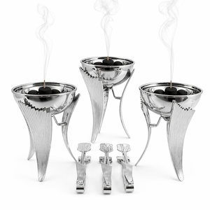 Luxury Organic Handcrafted Eco-Friendly Anti-Odour <b>Bakhoor</b> Arabic <b>Oud</b> Metal Incense Burner Home Decor - Product Image 4