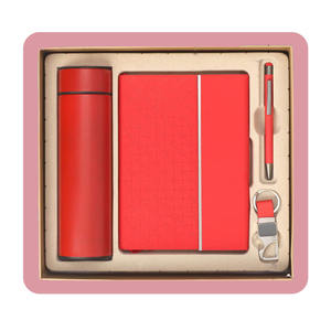 Set de Regalo Corporativo Empresarial: Cuaderno de Cuero PU, Bolígrafo Grabado, Llavero y Botella - Caja de Regalo Personalizada con Color a Elección - Product Image 1