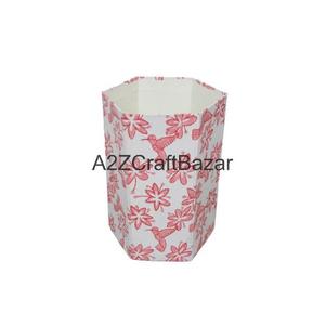 Cubo de Basura Hexagonal Plegable de Papel de Algodón Reciclado Hecho a Mano, Elegante, para Uso en Interiores/Exteriores, para Oficina, Venta al Por Mayor - Product Image 2