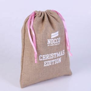 Vente en gros Petit sac cadeau en jute avec cordon de serrage Sac en toile de jute Sac à cordon en lin - Product Image 4