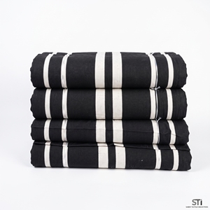 Tela de Lona Resistente al Agua con Rayas Blancas y Negras de Estilo Árabe, Orgánica y de Alta Resistencia para Tiendas de Campaña - Product Image 1