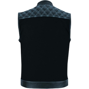 Custom Men's Genuine Leather Motorcycle Club Vest <b>Quilted</b> Biker Riding <b>Waistcoat</b> Premium Cowhide Leather Zip Vest - Product Image 2