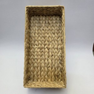 Handmade Natural Seagrass Woven Storage <b>Basket</b> Rectangular Wicker Tray Eco Friendly Home Organizer for <b>Shelf</b> Pantry and Bathroom - Product Image 1