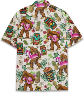 Camisas Hawaianas Tropicales Bigfoot para Hombre y Mujer, Camisa Casual de Verano para la Playa, Estilo Aloha con Botones y Manga Corta, Sasquatch - Product Image 2