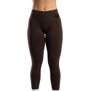 Leggings de compression marron taille haute sans couture pour femme, idéaux pour la gym, le fitness, le yoga, la course à pied, l'entraînement, résistants aux squats, extensibles dans quatre directions, pour activités sportives - Product Image 1