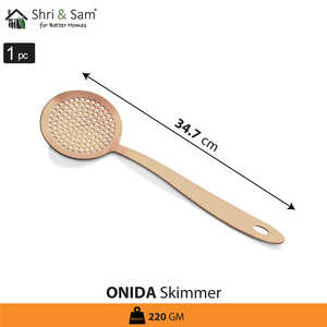 Skimmer de acero inoxidable Onida con revestimiento de PVD de oro rosa Producto de utensilios - Product Image 1
