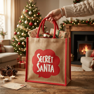 Bolsa de Mano Tejida de Yute Natural Premium con Asas de Cuero para Compras, Regalos Personalizados y Uso Promocional, Mejor Precio - Product Image 5