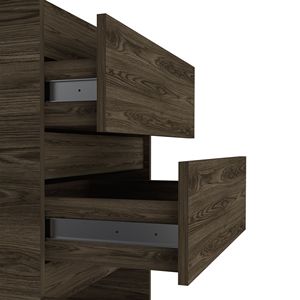 Cassettiera a una porta in noce scuro con 2 cassetti, specchio e vano portagioie da 43 pollici - Product Image 6