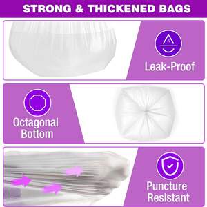 Bolsas de Basura Desechables en Caja, 270 Piezas, Resistentes a Pinchazos y Desgarros, 8 Galones, con Cordón para Cocina - Product Image 5
