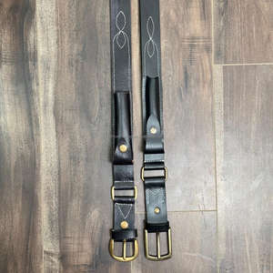 Ceinture de botte en cuir pleine fleur personnalisée faite à la main avec pochette pour couteaux Ceinture de bondage réglable pour usage extérieur - Product Image 5