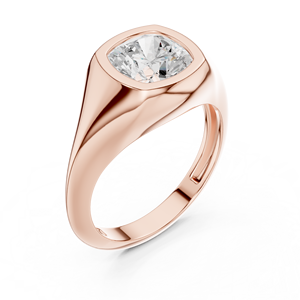 แหวนหมั้นเพชรทรงคุชชั่น 2 กะรัต ทองคำขาว 14K สำหรับผู้หญิง ประดับเพชรทรงคุชชั่นแบบฝังขอบ  ได้รับการรับรองจาก IGI เพชรเพาะเลี้ยงในห้องปฏิบัติการ เหมาะสำหรับวันครบรอบแต่งงาน - Product Image 5