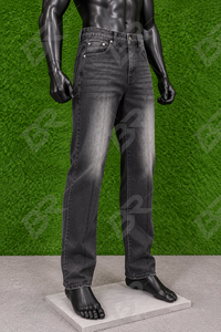 Vaqueros de mezclilla para hombre de talla grande, desgastados, de cintura media, lisos, lavados, de pierna ancha, rectos, de longitud completa, pantalones casuales - Product Image 2