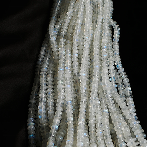AAA + Natural Rainbow Moonstone Rondelle Beads 6mm Gemas lisas para la fabricación de joyas Piedras preciosas sueltas llamativas - Product Image 2