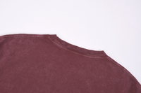 Tissu jersey polyester/coton de haute qualité, écologique, respirant et confortable, style vintage délavé, pour vêtements de loisirs, avec effet délavé sur le devant.
