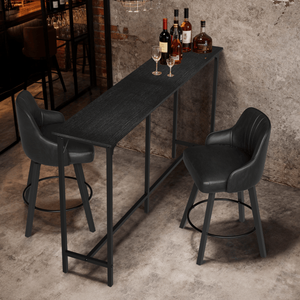 71-Inch Black <b>Bar</b> <b>Table</b> with Durable MDF Top and Metal Frame 209 Lbs Capacity Pub Height for <b>Kitchen</b>/<b>Bar</b> Counters - Product Image 5