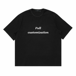 เสื้อยืดคอกลมแขนสั้นสีดำสำหรับผู้ชาย ผ้าฝ้าย 100% ทรงโอเวอร์ไซส์ สไตล์ฮิปฮอป พิมพ์ลายตัวอักษรด้านหน้า ผ้าเจอร์ซีย์ทอ - Product Image 4