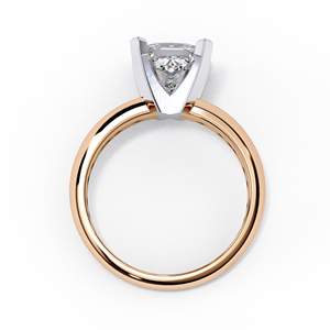 <b>Emerald</b> Cut Diamond Solitaire Engagement Ring | Classic Square Diamond Ring in Gold Luxury Style - Product Image 2