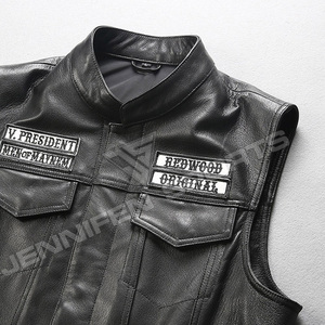 Chaleco de Motociclismo de Cuero Genuino de Alta Calidad, Chaleco de Cuero al Por Mayor a Precio Económico con Servicio OEM, Elegante - Product Image 2