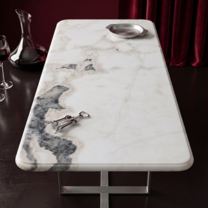 Mesas de Consola de Mármol Blanco Michelangelo, Piedra Natural Rectangular, Estilo Contemporáneo Antiguo, Duraderas, Fáciles de Limpiar, Muebles para Sala de Estar - Product Image 1
