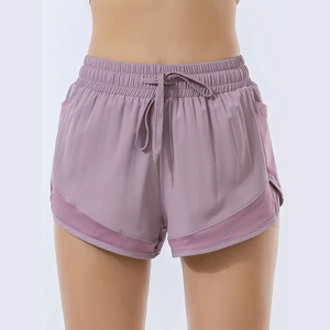 Shorts Deportivos 2 en 1 para Mujer, Cintura Alta, para Gimnasio, Yoga, Fitness, con Forro Interior y Bolsillo para Teléfono, Venta al Por Mayor, Logotipo Personalizado, OEM - Product Image 2