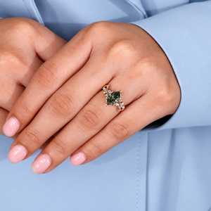 Bague de fiançailles en or massif 10K 14K 18K avec diamant de laboratoire taille marquise néerlandaise 2 carats et pierres latérales en forme de cerf-volant et rondes, bijoux fins IGI - Product Image 5