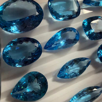 Pierre précieuse naturelle de haute qualité BU GEMS AB23 Topaze bleue avec taille coussin et taille ovale, certifiée par un tiers pour la fabrication de bijoux