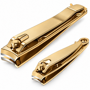 Cortaúñas de Lujo Dorado con Hoja Curva, Forma Plana, Punta Redondeada, Aleación de Zinc, Duradero, para Uso en Dedos, para Adultos - Product Image 1