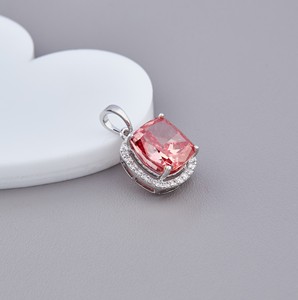 IGI Certified Cushion Cut <b>Pink</b> Lab Grown Diamond Halo Pendant in 18K White / Yellow & Rose Gold Luxury Pendant for Women - Product Image 2