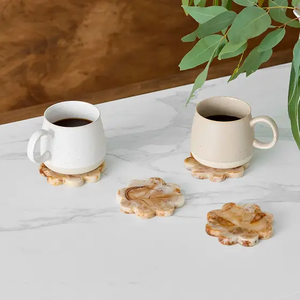 FAIZA CRAFT FC-7144 Sous-verres classiques de luxe faits à la main en résine époxy - Non toxiques, écologiques, personnalisables en taille/forme/couleur, 6 mm - Product Image 4
