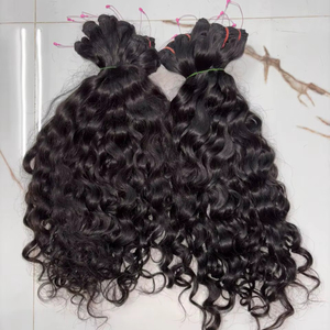 Extensiones de Cabello Humano Indio Virgen sin Procesar, Ondulado, Textura Natural, Venta al por Mayor, MOQ Bajo, OEM - Product Image 1