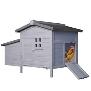 Pollaio Sicuro per Galline da Esterno con Vassoio Estraibile Anti-Perdita, Nido e Protezione dagli Predatori, Design in Legno con Tetto in Asfalto - Product Image 4
