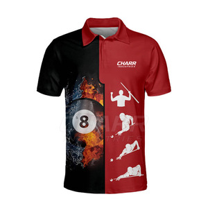 Camiseta de Billar Personalizada, Talla Grande, Transpirable, 100% Poliéster, Uniforme Deportivo, Impresión de Logotipo por Sublimación, Jersey de Billar - Product Image 2