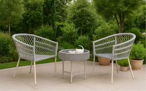 Chaise de jardin en bois d'acacia, assise tressée à la main, teinture naturelle, pour extérieur, style mi-siècle, inclinable et confortable - Product Image 4