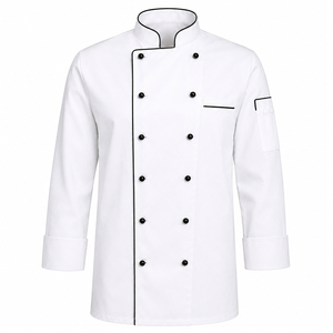 Vestes de chef pour hommes avec logo personnalisé, polyester/coton, uniforme de cuisine professionnel pour le personnel de restaurant, d'hôtel et de restauration, veste de chef - Product Image 1